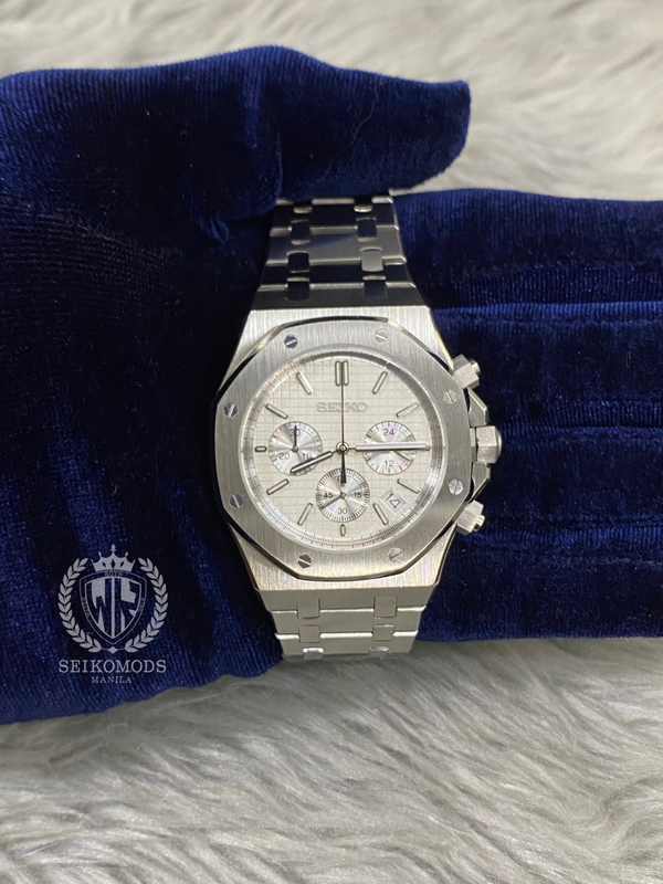 WHITE SILVER ROYAL OAK CHRONO 41