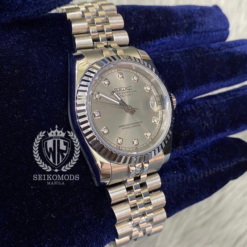 SILVER DIAMOND DATEJUST FLUTED 36 & 39