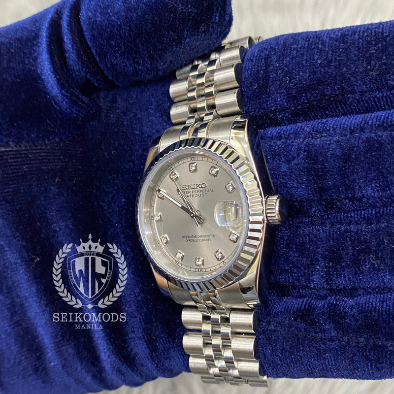 SILVER DIAMOND DATEJUST FLUTED 36 & 39