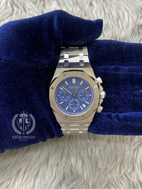 BLUE SILVER ROYAL OAK CHRONO 41