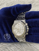 WHITE SILVER ROYAL OAK CHRONO 41