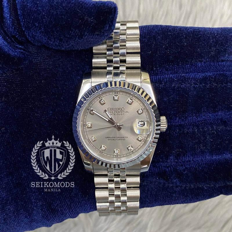 SILVER DIAMOND DATEJUST FLUTED 36 & 39