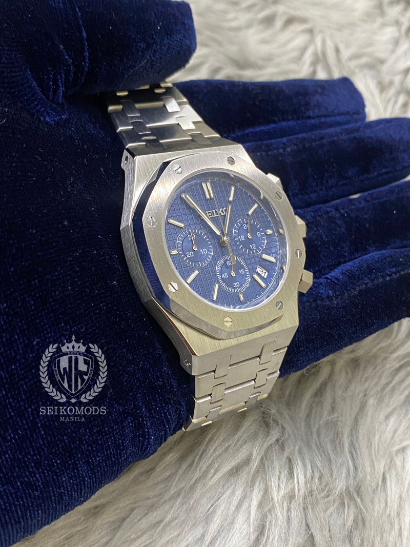 BLUE SILVER ROYAL OAK CHRONO 41