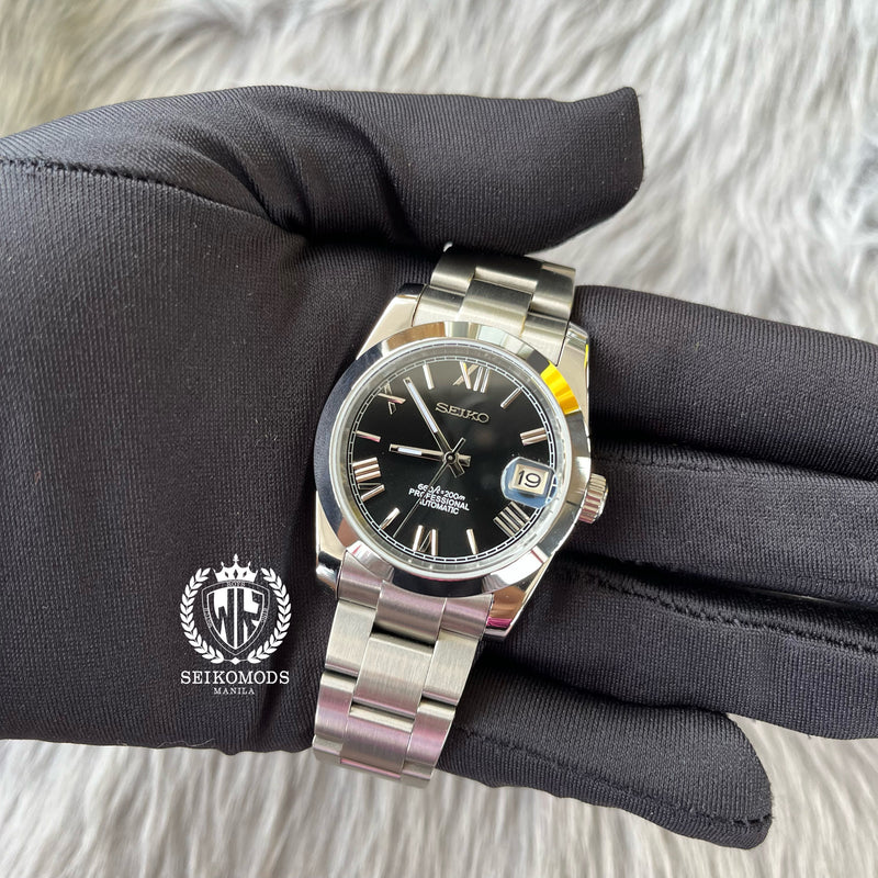 BLACK DATEJUST FLAT 36 & 39 (ROMAN NUMERAL)