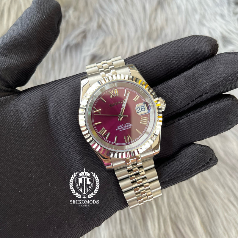 VIOLET DATEJUST FLUTED 36 & 39 (ROMAN NUMERAL)