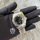 BLACK DATEJUST FLUTED 36 & 39 (ROMAN NUMERAL)
