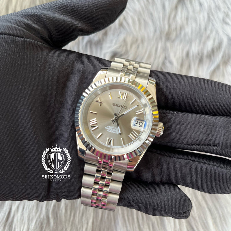 WHITE DATEJUST FLUTED 36 & 39 (ROMAN NUMERAL)