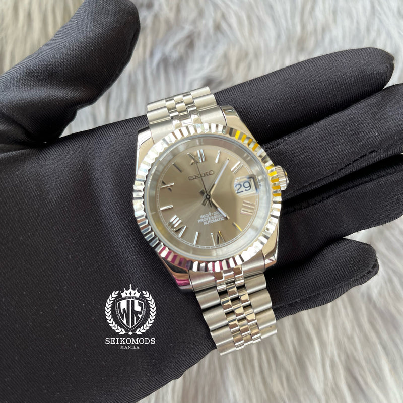 WHITE DATEJUST FLUTED 36 & 39 (ROMAN NUMERAL)