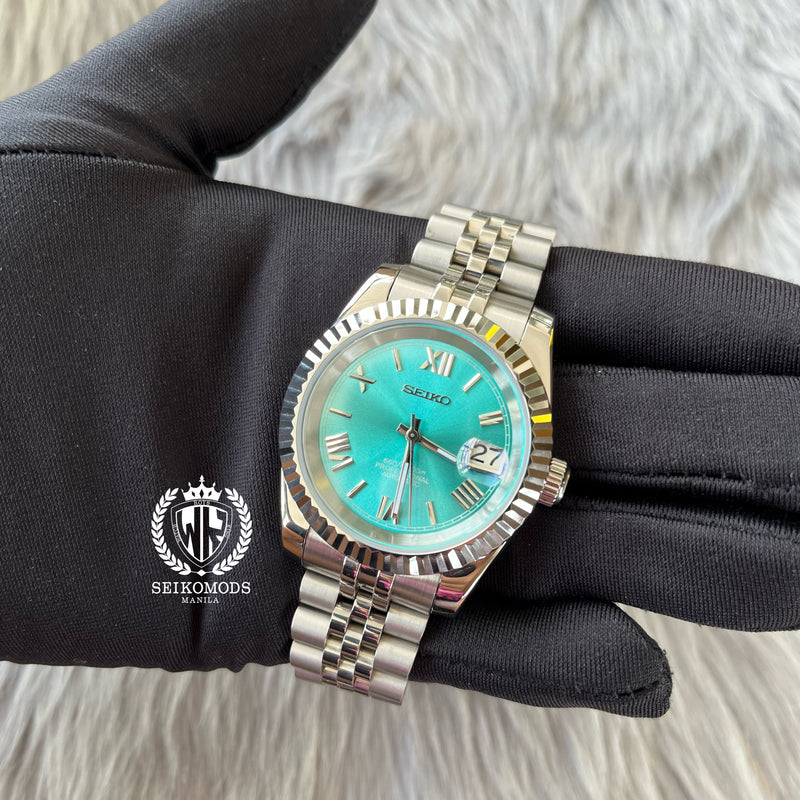 AQUA BLUE DATEJUST FLUTED 36 & 39 (ROMAN NUMERAL)