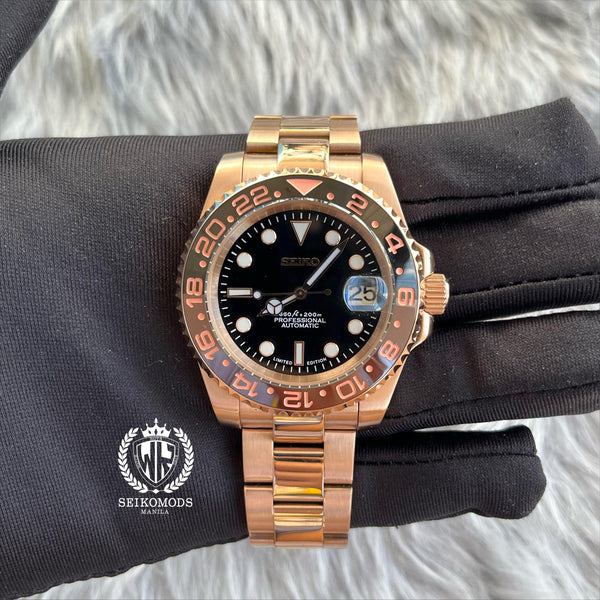 ALL-ROSEGOLD ROOTBEER GMT 40 - SEIKOMODS MANILA