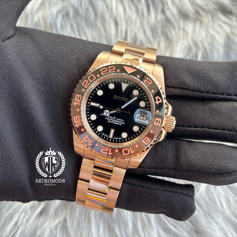 ALL-ROSEGOLD ROOTBEER GMT 40 - SEIKOMODS MANILA