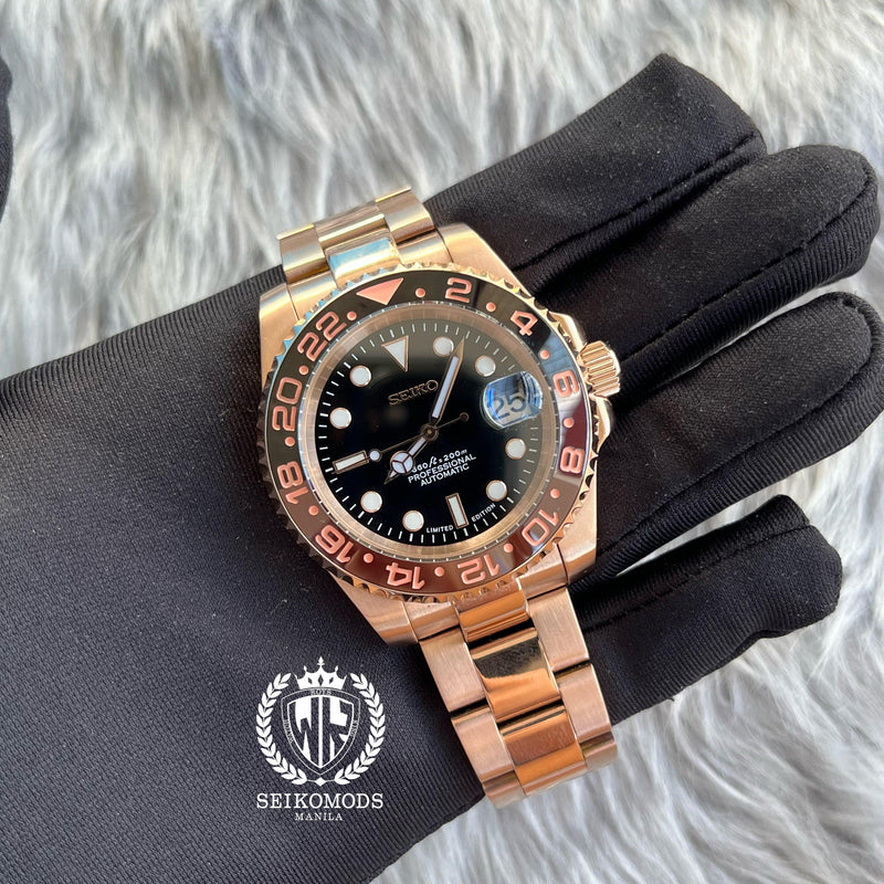 ALL-ROSEGOLD ROOTBEER GMT 40 - SEIKOMODS MANILA