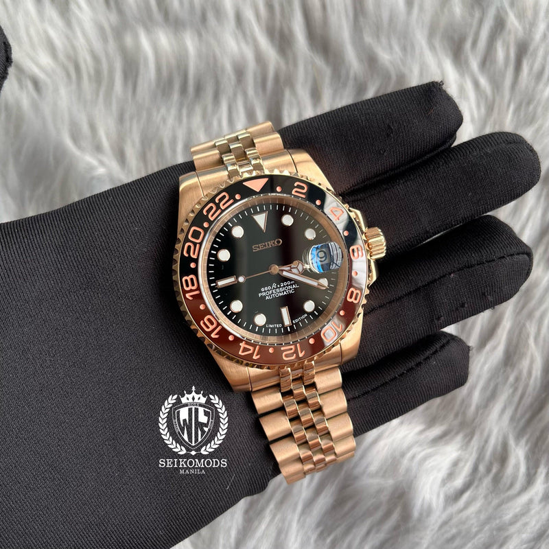 ALL-ROSEGOLD ROOTBEER GMT 40 - SEIKOMODS MANILA