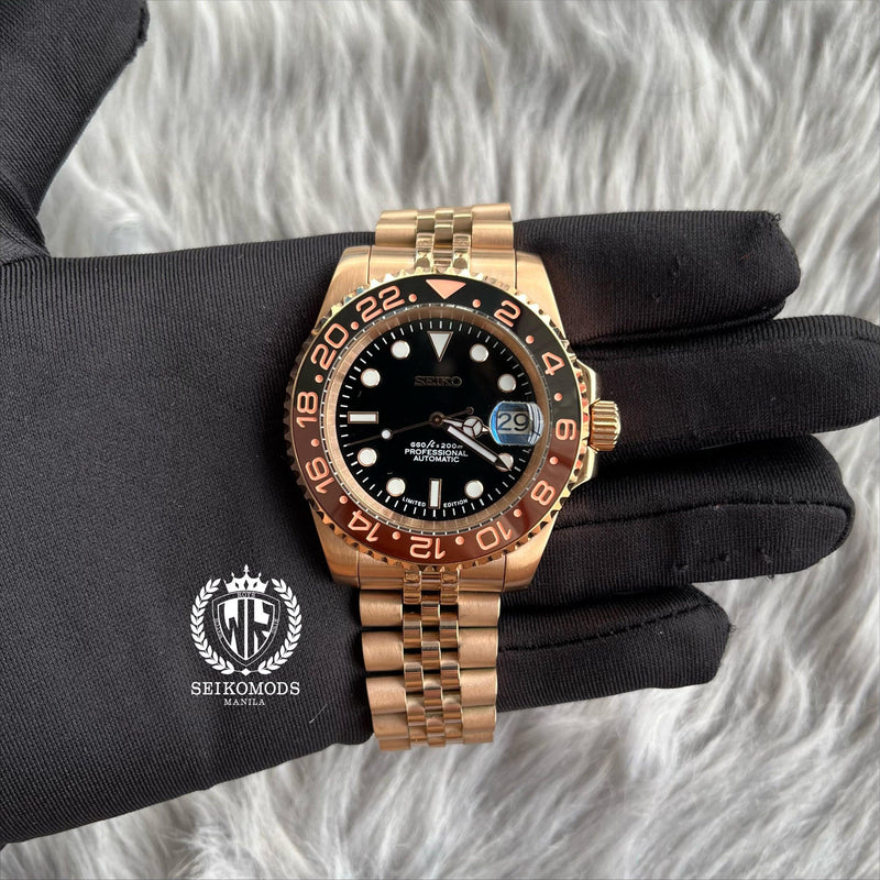 ALL-ROSEGOLD ROOTBEER GMT 40 - SEIKOMODS MANILA