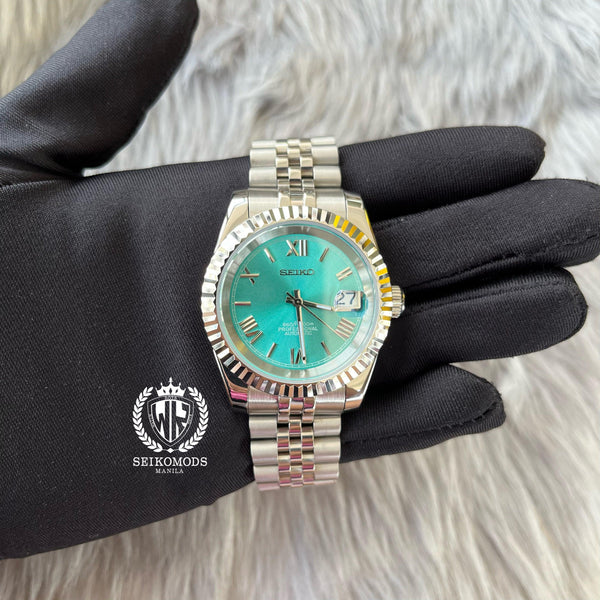 AQUA BLUE DATEJUST FLUTED 36 & 39 (ROMAN NUMERAL) - SEIKOMODS MANILA