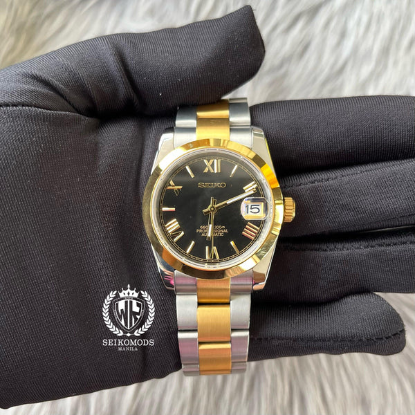 BLACK GOLD DATEJUST FLAT 36 & 39 (ROMAN NUMERAL) - SEIKOMODS MANILA