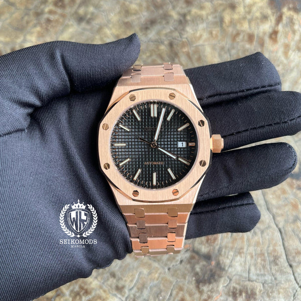 BLACK ROYAL OAK ROSEGOLD 41 - SEIKOMODS MANILA