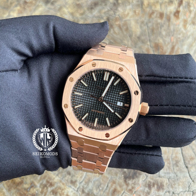 BLACK ROYAL OAK ROSEGOLD 41 - SEIKOMODS MANILA