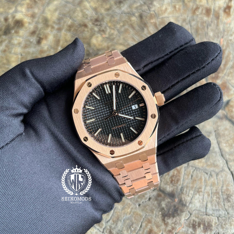 BLACK ROYAL OAK ROSEGOLD 41 - SEIKOMODS MANILA