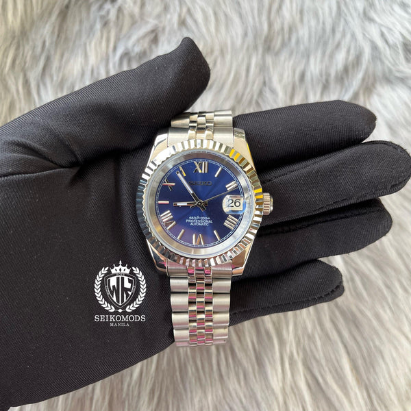 DARK BLUE DATEJUST FLUTED 36 & 39 (ROMAN NUMERAL) - SEIKOMODS MANILA