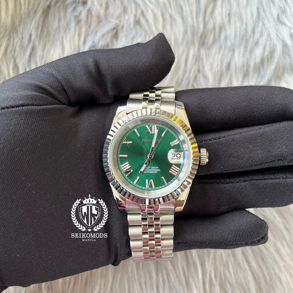 GREEN DATEJUST FLUTED 36 & 39 (ROMAN NUMERAL) - SEIKOMODS MANILA