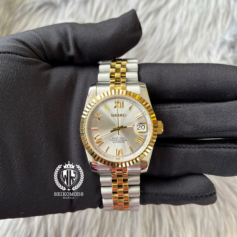 HIS&HERS WHITE GOLD DATEJUST FLUTED 36 & 39 (ROMAN NUMERAL) - SEIKOMODS MANILA