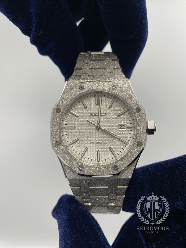 ICED WHITE ROYAL OAK SILVER 41 - SEIKOMODS MANILA