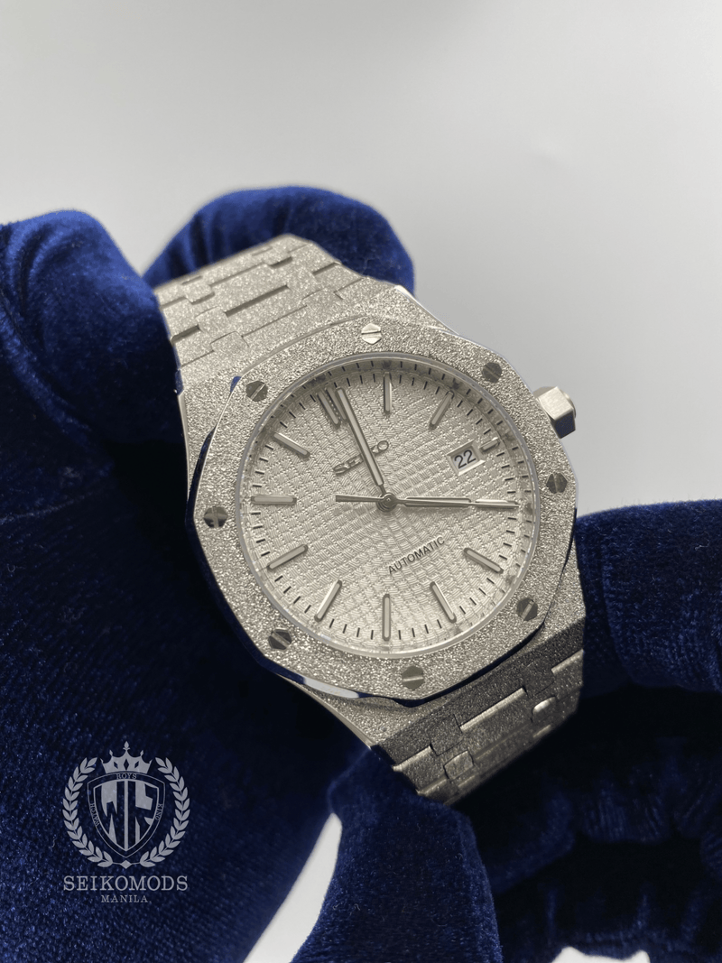 ICED WHITE ROYAL OAK SILVER 41 - SEIKOMODS MANILA