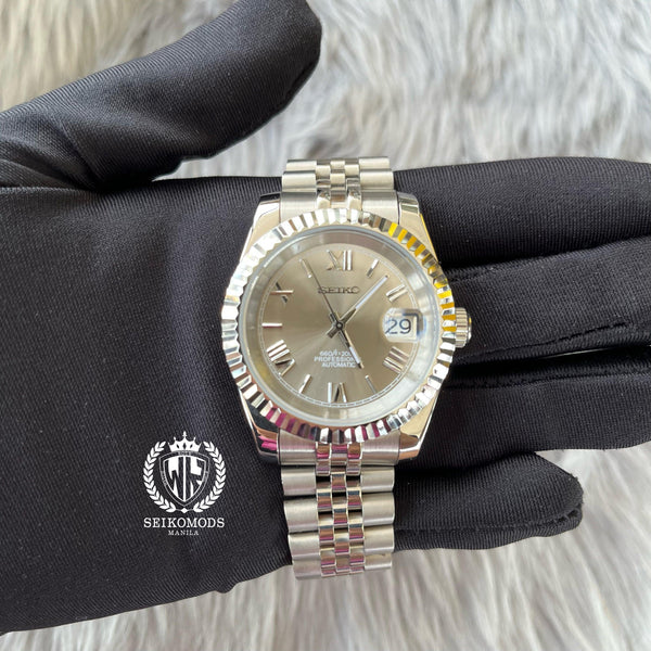 SILVER DATEJUST FLUTED 36 & 39 (ROMAN NUMERAL) - SEIKOMODS MANILA