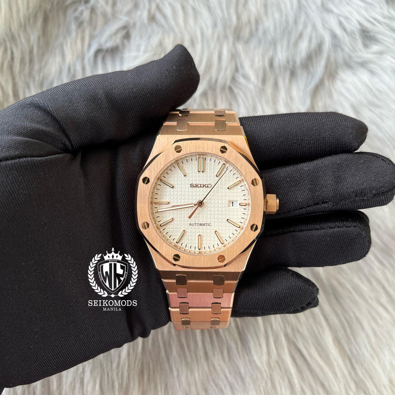 WHITE ROYAL OAK ROSEGOLD 41 - SEIKOMODS MANILA