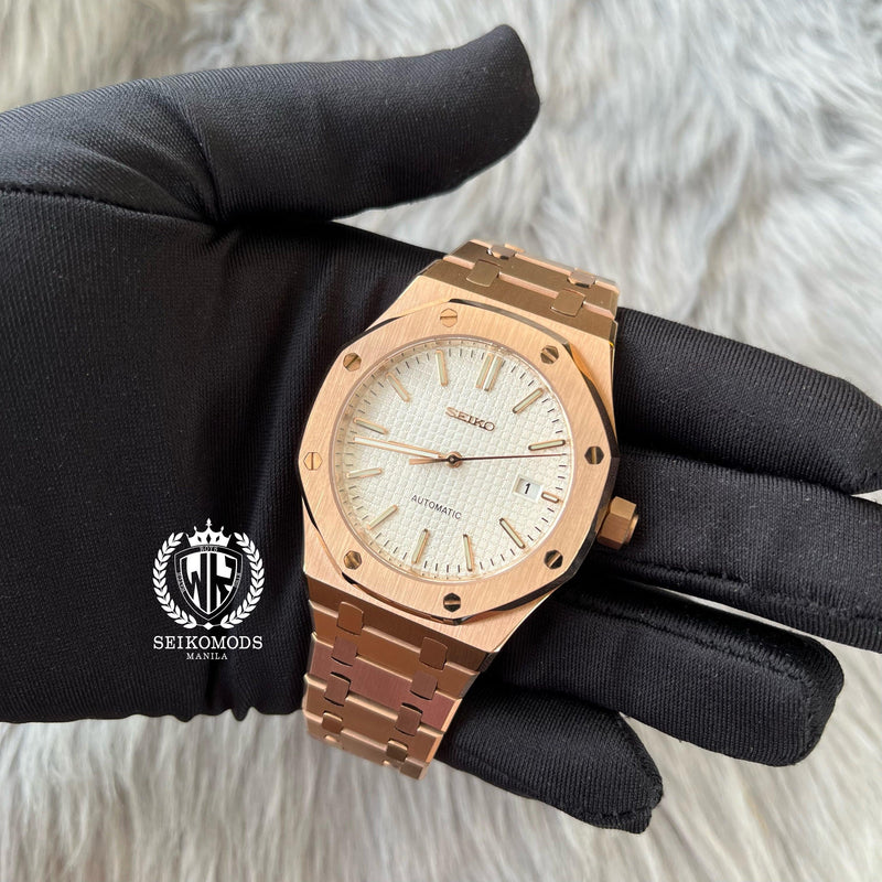 WHITE ROYAL OAK ROSEGOLD 41 - SEIKOMODS MANILA